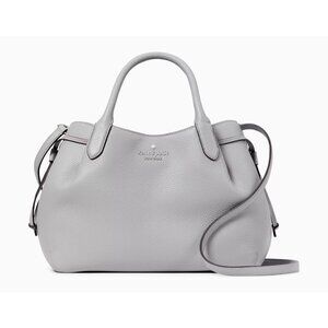 New Kate Spade Dumpling Large Satchel Pebble Leather Mountain Gray